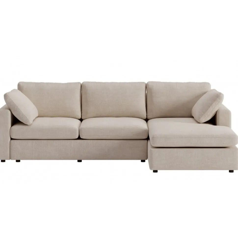 Moby beige divansoffa 296 cm - soffa med vändbar divan