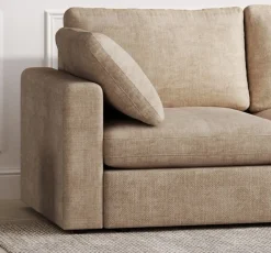 Moby mörkbeige divansoffa 296 cm - Vändbar divansoffa med pocketfjädrar + Möbeltassar