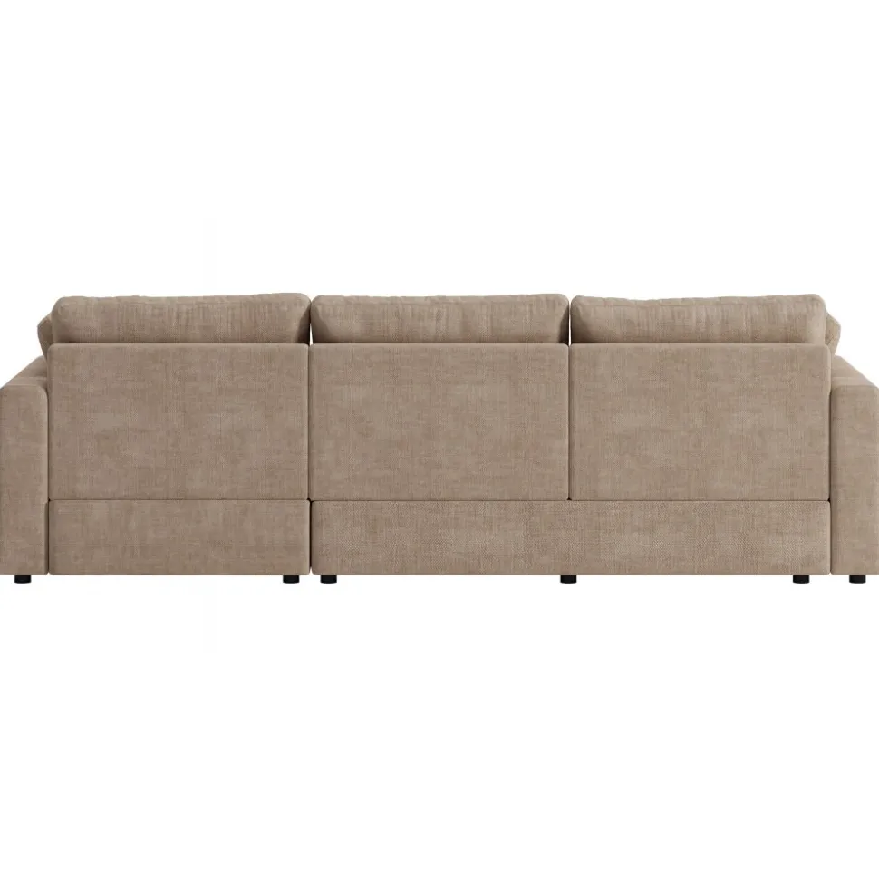 Moby mörkbeige divansoffa 296 cm - Vändbar divansoffa med pocketfjädrar