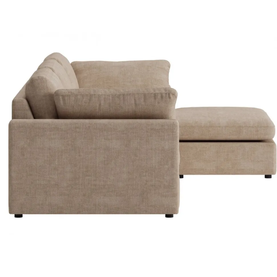 Moby mörkbeige divansoffa 296 cm - Vändbar divansoffa med pocketfjädrar