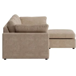 Moby mörkbeige divansoffa 296 cm - Vändbar divansoffa med pocketfjädrar + Textilrengöring för möbler