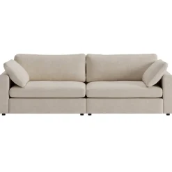 Moby 4-sits soffa 266 cm - Beige soffa + Textilrengöring för möbler