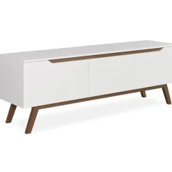Modern TV-bänk valnöt vit 180 cm