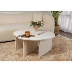 Moira soffbord Ø90 cm - Vit trä