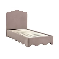 Mörkbeige sängram 90x200 cm