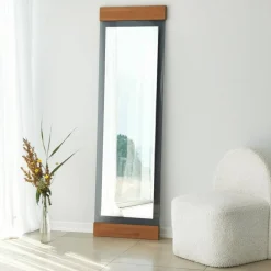 Murano golvspegel - Ek/fume + Karta med möbeltassar på köpet!