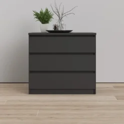 Naia byrå med 3 lådor - Svart