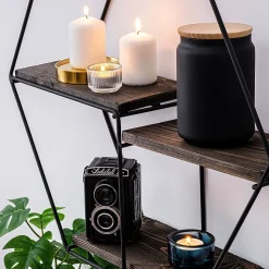 Narcissus vägghylla - Svart/valnöt