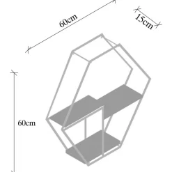 Narcissus vägghylla - Svart/valnöt