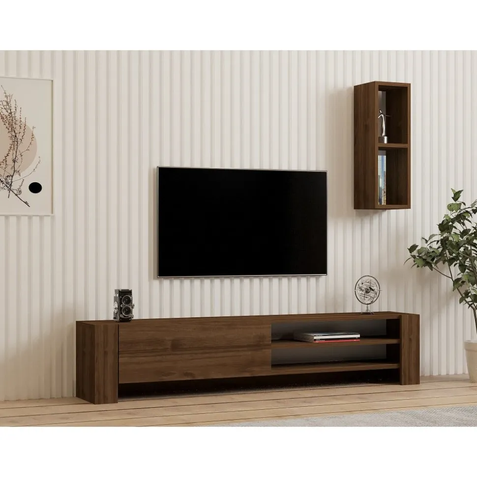 Naz TV-bänk - Valnöt