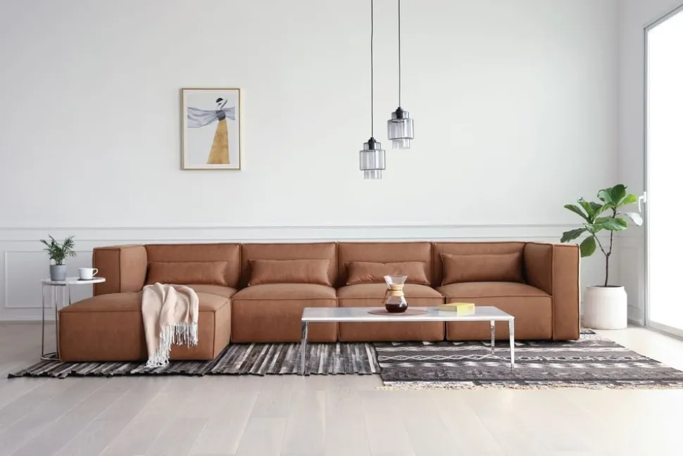 Nees modulsoffa i cognac combo 1