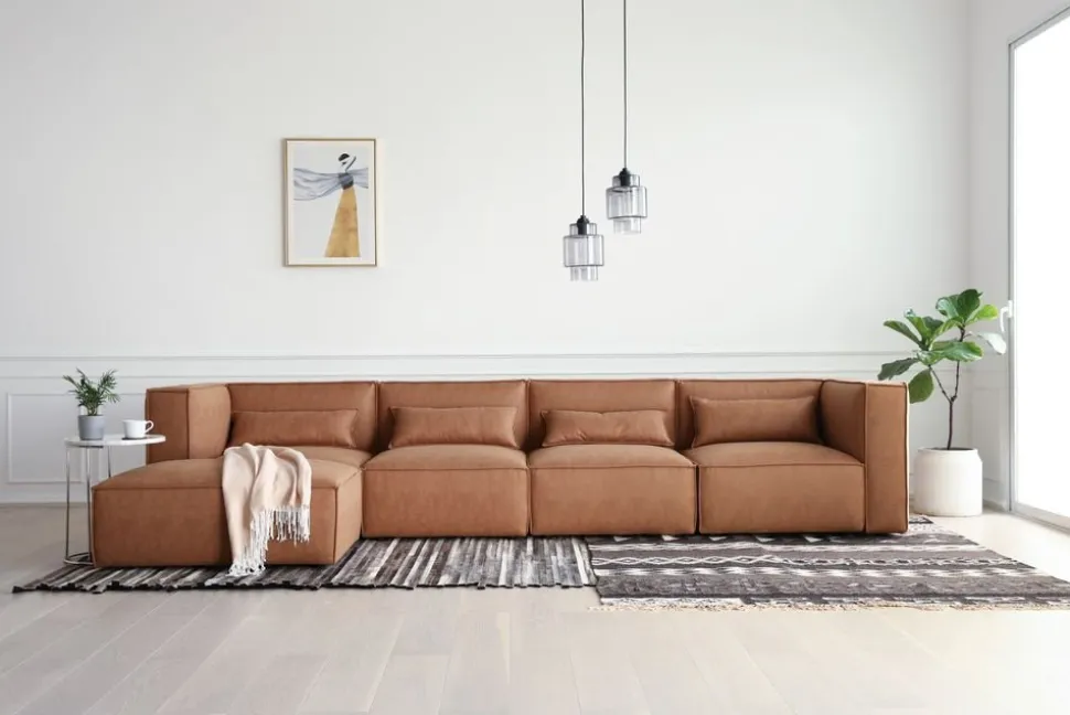 Nees modulsoffa i cognac combo 1