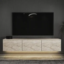 Neon TV-bänk - Travertin