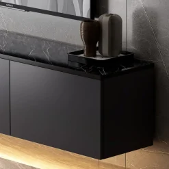 Neon TV-bänk med LED-belysning - Antracit