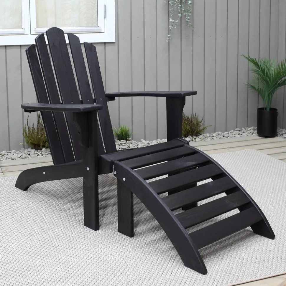 Newport däckstol - Svart