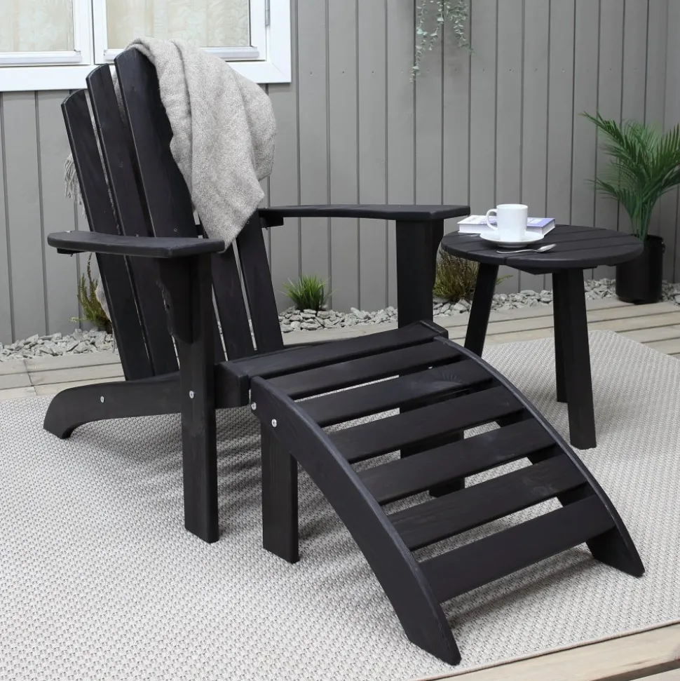 Newport däckstol - Svart