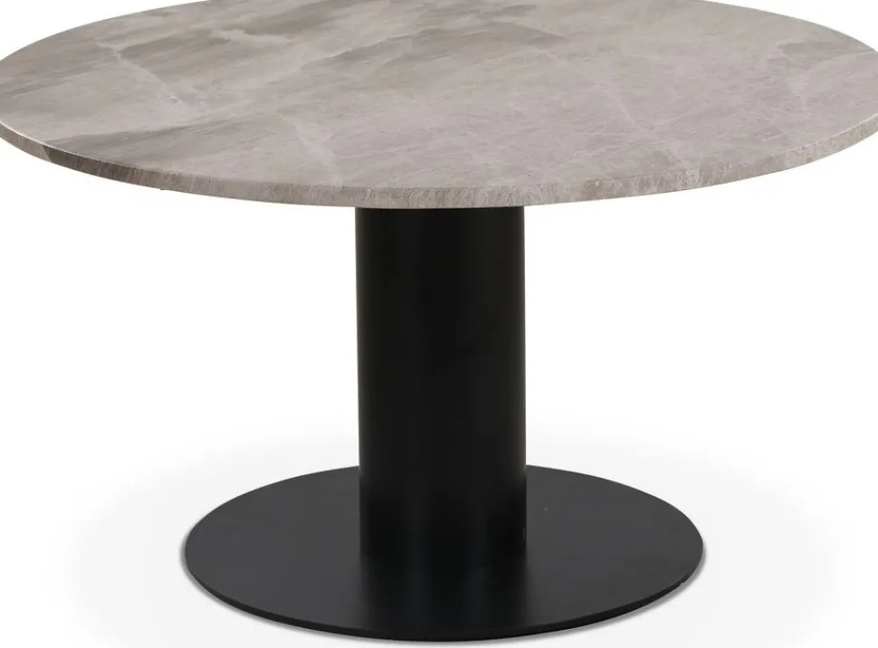 Next 85 runt soffbord - Svart / Marmor (Beige)