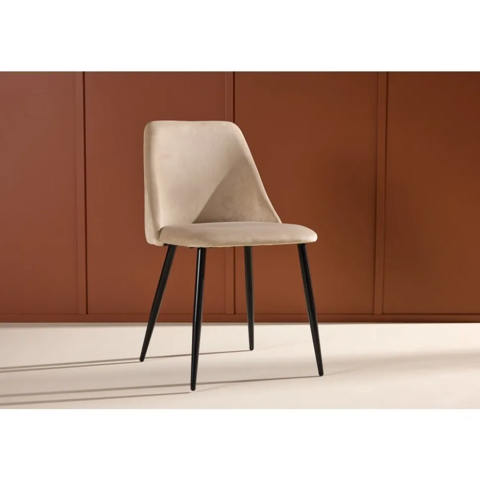 Night matstol - Beige sammet/svart