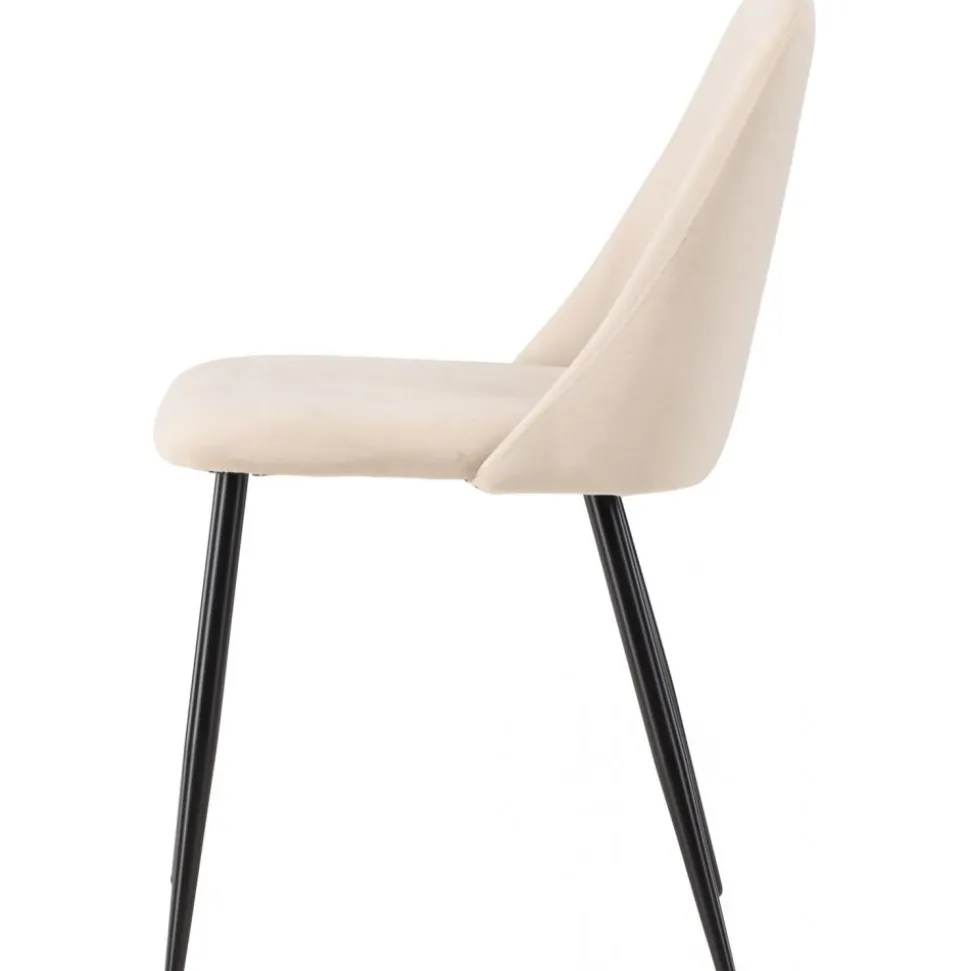 Night matstol - Beige sammet/svart