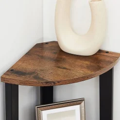 Nilla hörnsteghylla 125 cm - Brun/svart