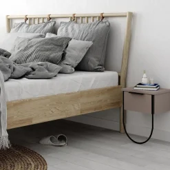 Norfolk sängbord - Ljusbrun