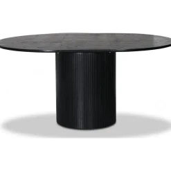 Nova förlängningsbart runt matbord Ø115-160 cm - Svartbetsad ek
