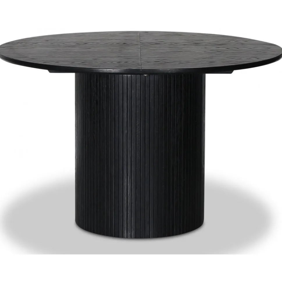 Nova förlängningsbart runt matbord Ø115-160 cm - Svartbetsad ek