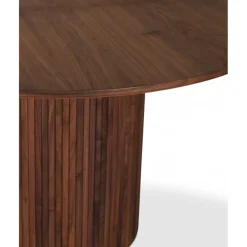 Nova matgrupp, förlängningsbart matbord Ø130-170 cm inkl 6 st Orust svarta pinnstolar - Valnöt