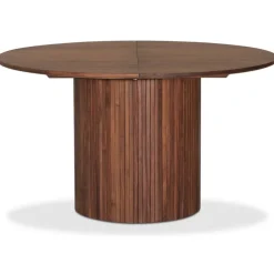 Nova matgrupp, förlängningsbart matbord Ø130-170 cm inkl 6 st Orust svarta pinnstolar - Valnöt + 6.00 x Stolsdyna