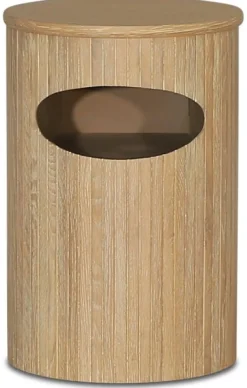 Nova runt sängbord med förvaring - Whitewash + Möbeltassar