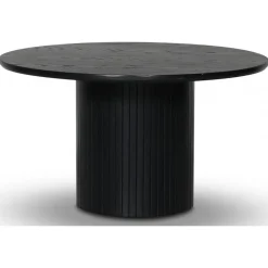 Nova soffbord Ø80 cm - Svart askfanér + Textilrengöring för möbler