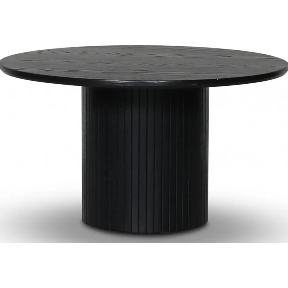 Nova soffbord Ø80 cm - Svart askfanér + Textilrengöring för möbler