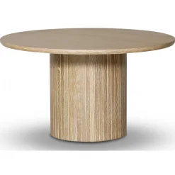 Nova soffbord Ø80 cm - Vitoljad ek + Textilrengöring för möbler