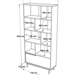 Ocean bokhylla - Vit