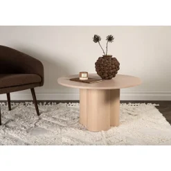 Olivia soffbord Ø80 cm - Whitewash