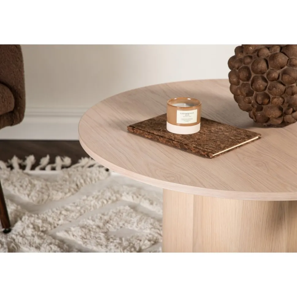 Olivia soffbord Ø80 cm - Whitewash