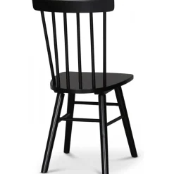 Omni matgrupp, runt matbord Ø130 cm inkl 4 st Orust svarta pinnstolar - Rökfärgad ek + 3.00 x Möbeltassar