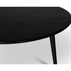 Omni matgrupp, runt matbord Ø130 cm inkl 4 st Orust svarta pinnstolar - Svartbetsad ek + 4.00 x Stolsdyna