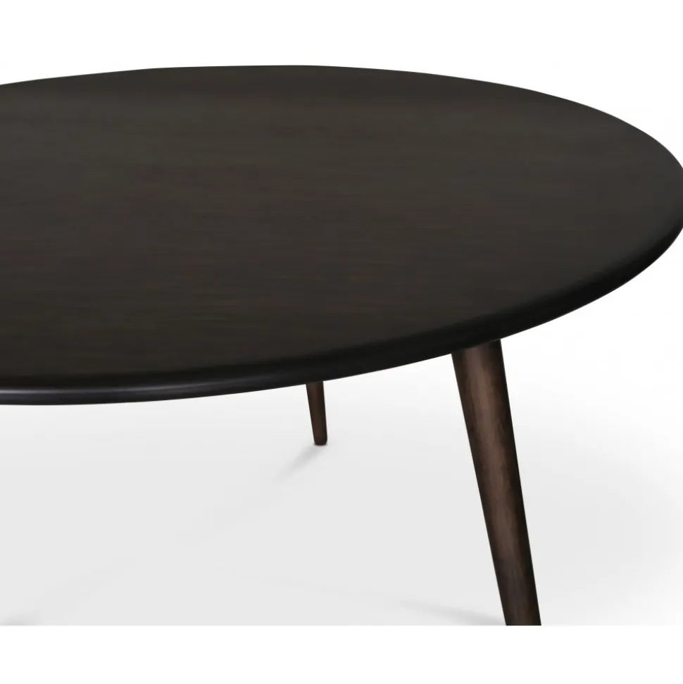 Omni matgrupp, runt matbord Ø130 cm inkl 4 st Tony svarta böjträ stolar - Rökfärgad ek + 4.00 x Stolsdyna