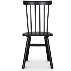 Omni matgrupp, runt matbord Ø130 cm inkl 4 st Orust svarta pinnstolar - Svartbetsad ek