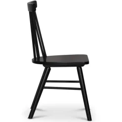 Omni matgrupp, runt matbord Ø130 cm inkl 4 st Orust svarta pinnstolar - Svartbetsad ek