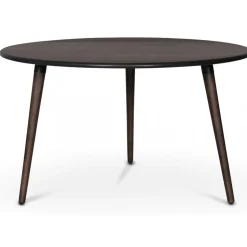 Omni matgrupp, runt matbord Ø130 cm inkl 4 st Bridge snurrbara stolar - Rökfärgad ek + 4.00 x Stolsdyna