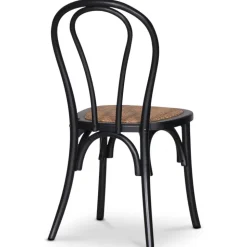 Omni matgrupp, runt matbord Ø130 cm inkl 4 st Tony svarta stolar - Svartbetsad ek