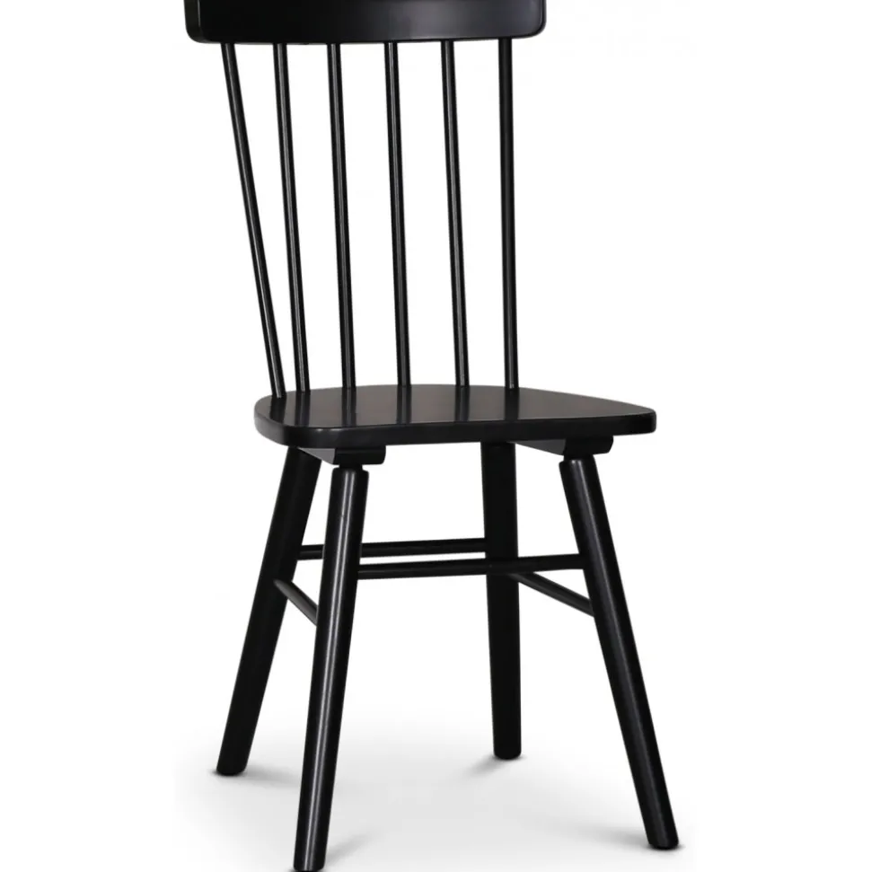 Omni matgrupp, runt matbord Ø130 cm inkl 4 st Orust svarta pinnstolar - Svartbetsad ek + 3.00 x Möbeltassar