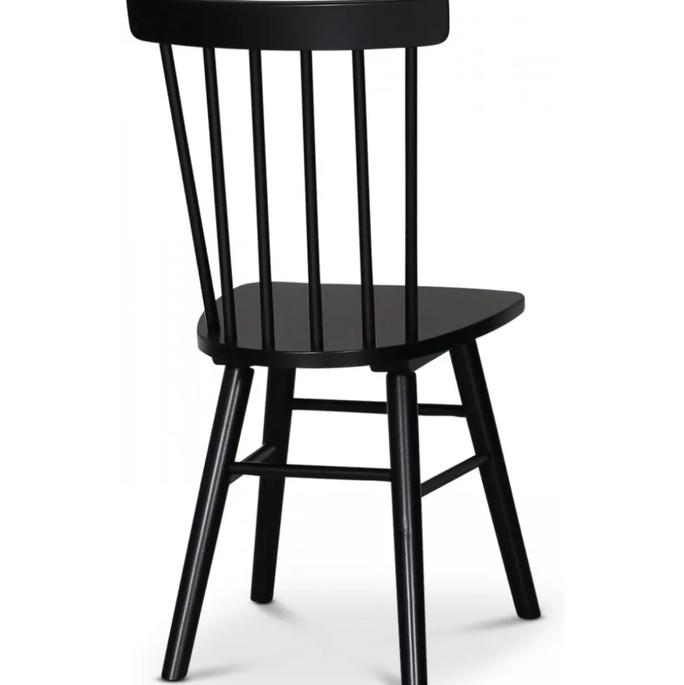 Omni matgrupp, runt matbord Ø130 cm inkl 4 st Orust svarta pinnstolar - Svartbetsad ek + 3.00 x Möbeltassar