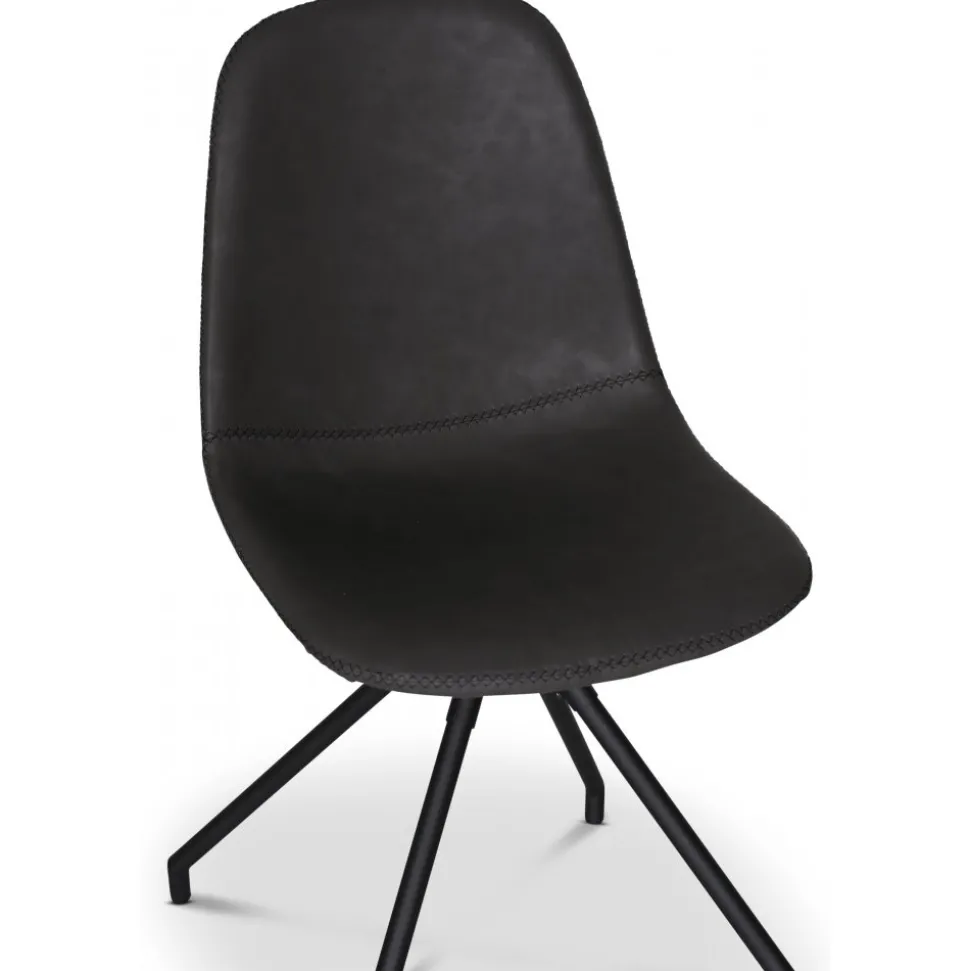 Omni matgrupp, runt matbord Ø130 cm inkl 4 st Bridge snurrbara stolar - Rökfärgad ek