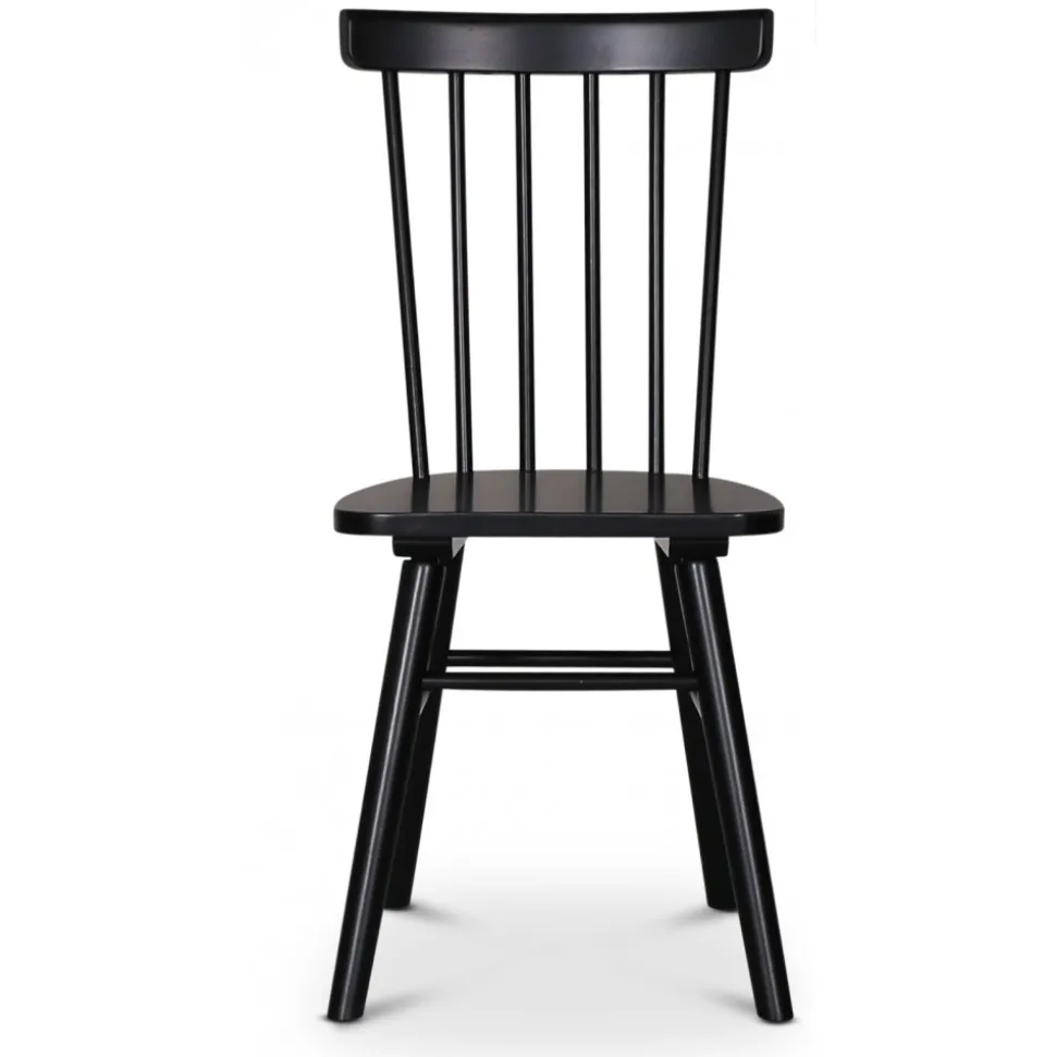 Omni matgrupp, runt matbord Ø130 cm inkl 4 st Orust svarta pinnstolar - Rökfärgad ek