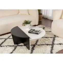 Orion soffbord 90/85 x 60/30 cm - Vit/svart