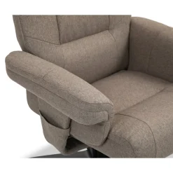 Oslo reclinerfåtölj med pall i mörkbeige tyg