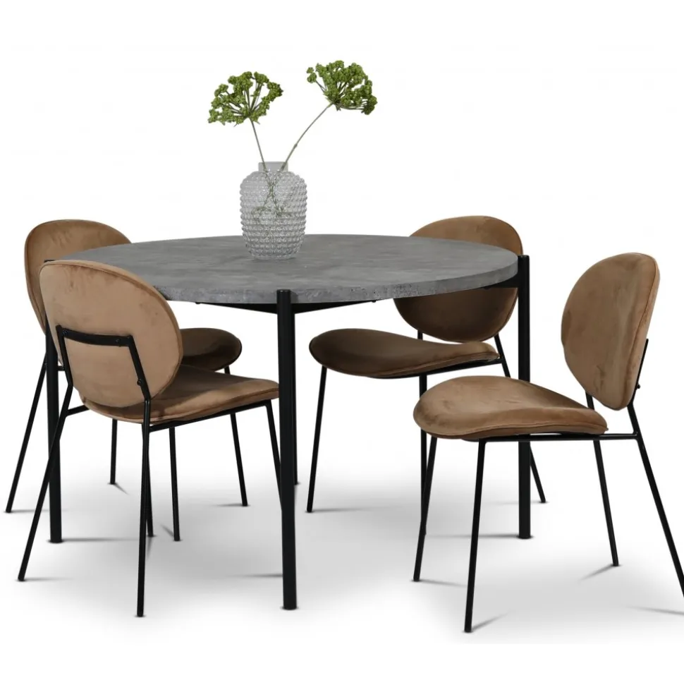 Palle stol i sammet - Brun